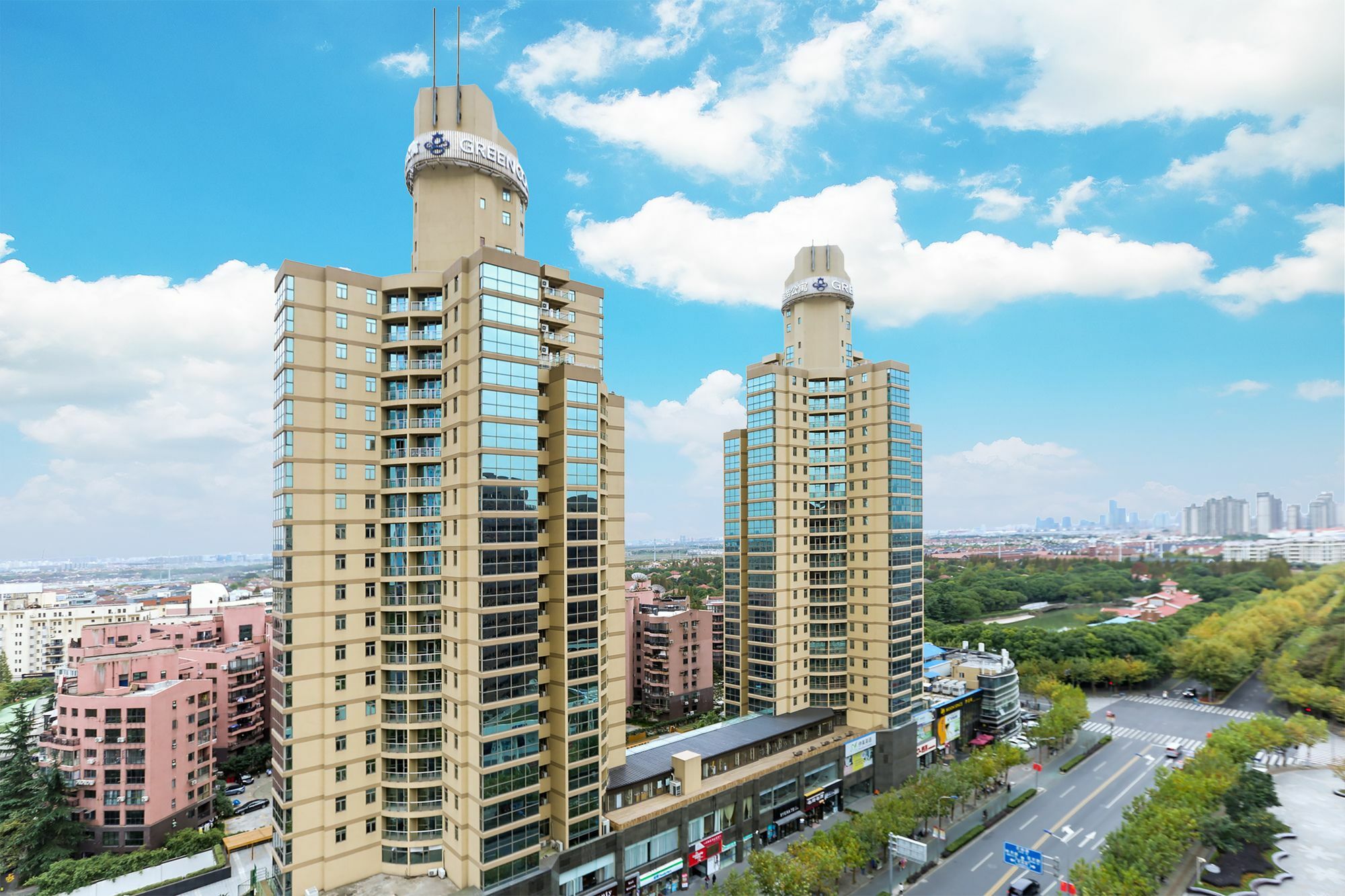 Green Court Residence Jinqiao Diamond Шанхай Экстерьер фото